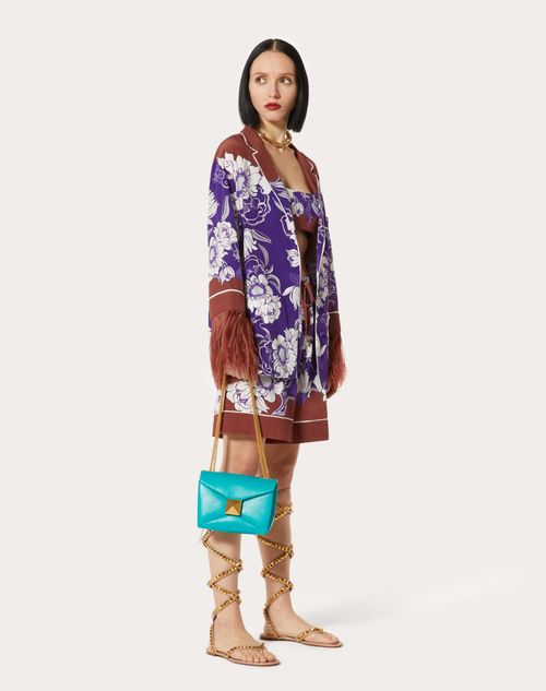 Valentino - Crepe De Chine Pajama Shirt With Street Flowers Daisyland Print - Purple/gingerbread/ivory - Woman - Woman Ready To Wear Sale