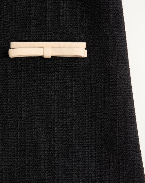 Valentino - Short Dress In Plain Wool Tweed - Black/red/green - Woman - Dresses