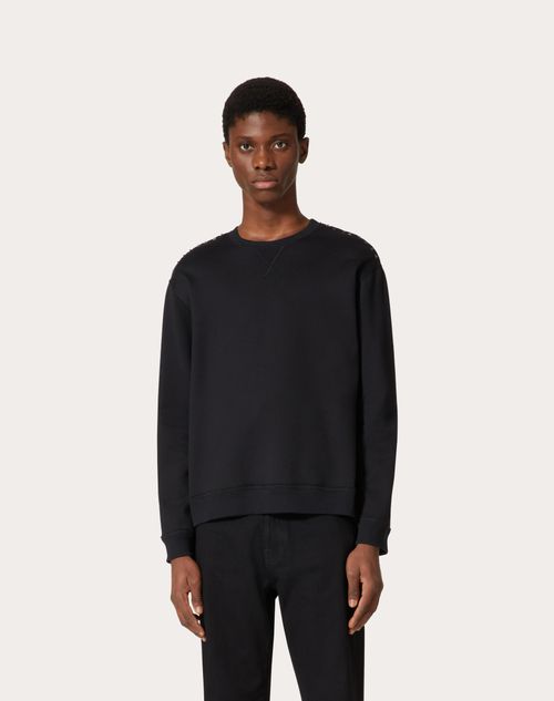 COTTON CREWNECK SWEATSHIRT WITH BLACK UNTITLED STUDS