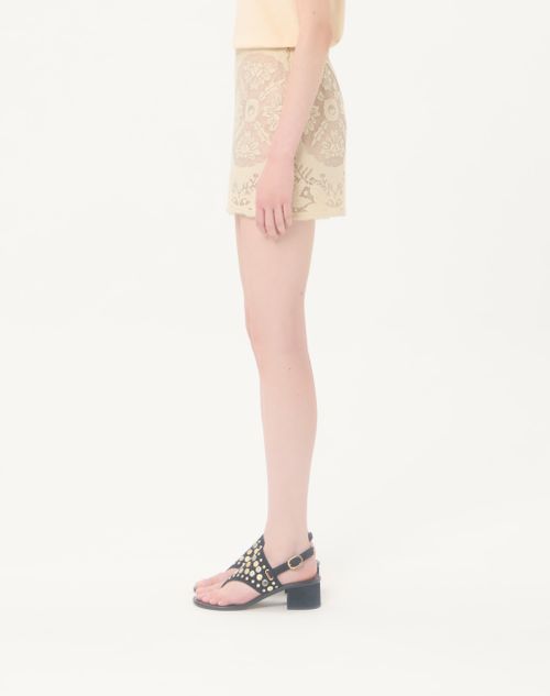 Valentino - Mini Mini In Floral Stamp Blanket - Ecru/silver - Woman - Skirts