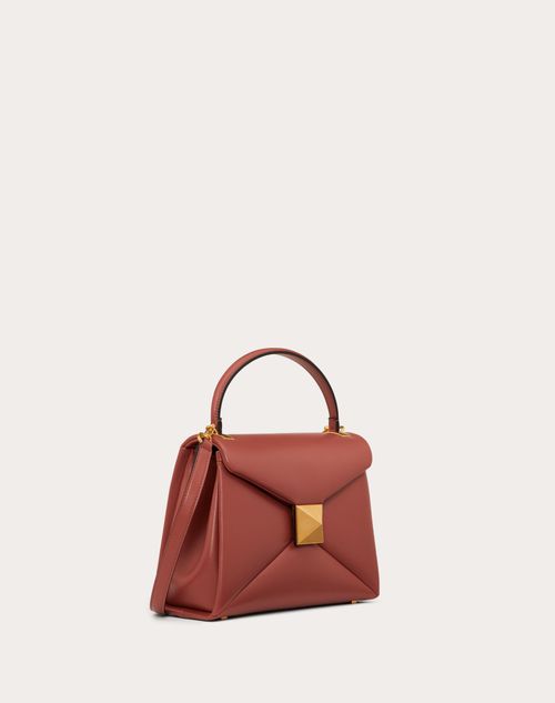 Valentino Garavani - Small One Stud Handbag In Nappa Leather - Gingerbread - Woman - Top Handle Bags