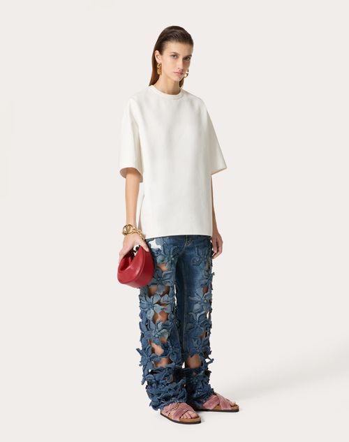 Valentino - Embroidered Medium Blue Denim Pants - Denim - Woman - Shelf - Pap - L'ecole