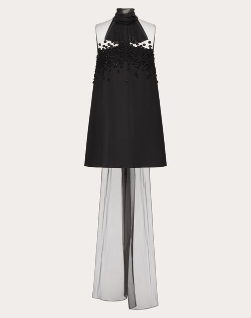 Valentino - Embroidered Structured Couture Short Dress - Black - Woman - Woman Ready To Wear Sale
