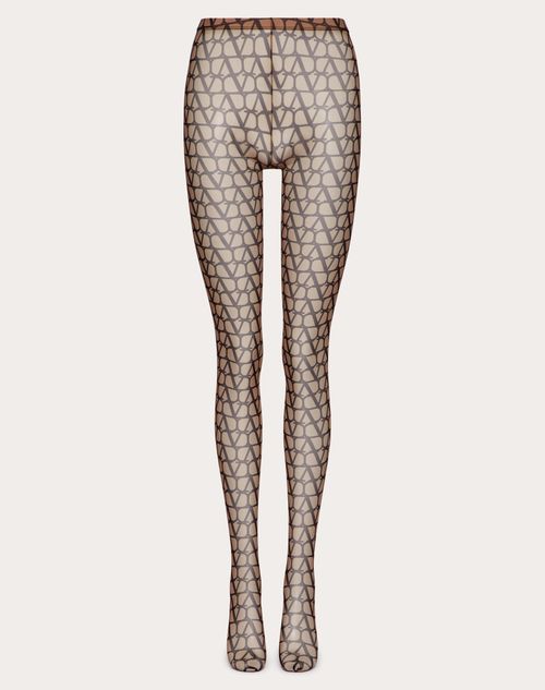 Valentino - Toile Iconographe Tulle Tights - Beige/black - Woman - Socks
