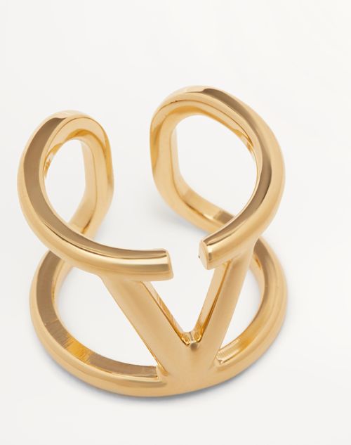 Vlogo Signature Metal Ring for Woman in Gold | Valentino US Vlogo Signature Metal Ring for Woman in Gold | Valentino US