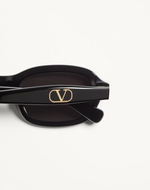 Valentino - Rectangular Acetate Eyewear - Black/gray - Unisex - Eyewear