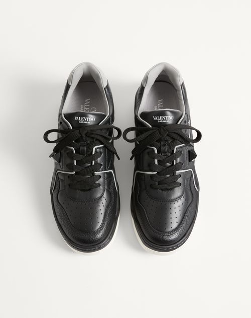 Valentino Garavani - One Stud Low-top Nappa Sneaker - Black/gray - Man - Sneakers