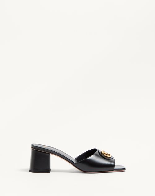 Valentino Garavani - Vlogo Signature Slide Sandal In Calfskin 60mm - Black - Woman - Sandals