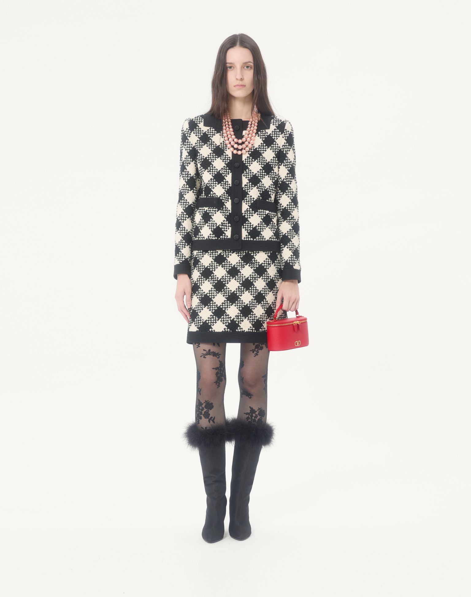 발렌티노 브이로고 시그니처 그레이니 카프스킨 미니 바니티 백 8W2P0AX8SNP_JU5