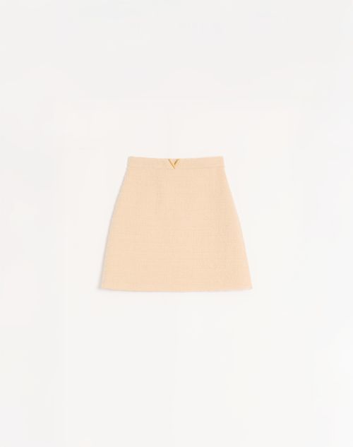 Valentino - Curly Wool Short Skirt - Birch - Woman - Skirts