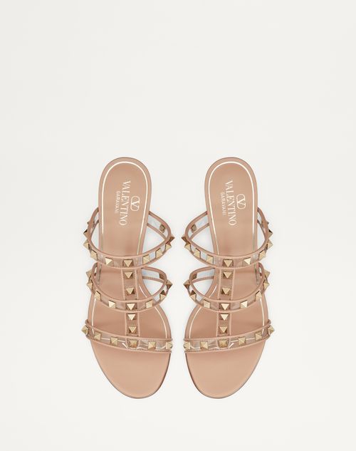 美品⭐︎VALENTINO ロックスタッズスライドサンダル ロックスタッズ カーフスキン スライドサンダル 60mm for