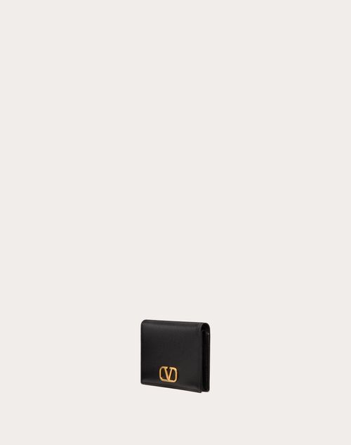 24,124円Vロゴ シグネチャー グレインカーフスキン コンパクトウォレット