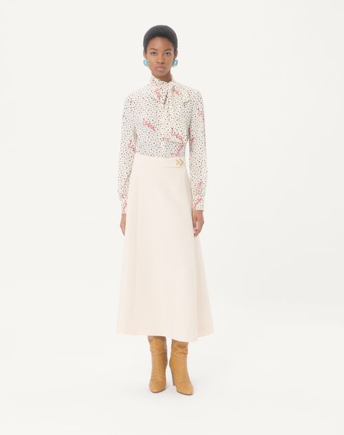 Valentino - Crepe Couture Midi Skirt - Vanilla - Woman - Skirts