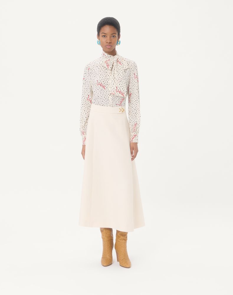 Valentino Crepe Couture Midi Skirt Woman Vanilla 44