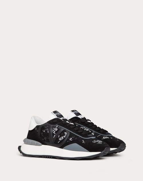 Valentino Shoes Apollo Leather and Suede-Blend Basket Trainers