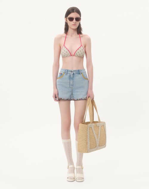 Valentino - Gelatini Print Lycra Bikini With Polka Dots - Birch/multicolour - Woman - Beachwear