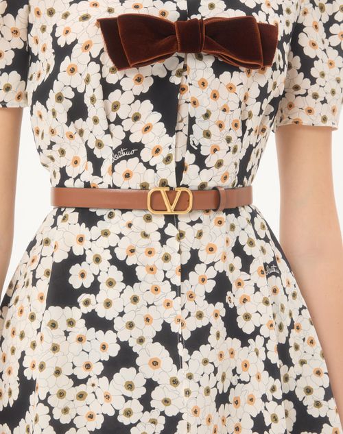 Valentino Garavani - Reversible Vlogo Signature Belt In Glossy Calfskin 20 Mm - Saddle Brown/black - Woman - Accessories
