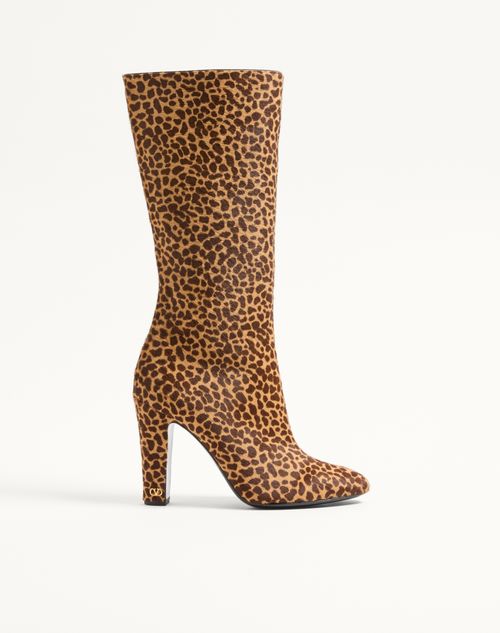 Valentino Garavani - Hotty Boot In Pony-effect Calfskin 100mm - Animal Print - Woman - Boots And Ankle Boots