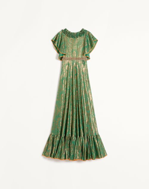 Valentino - Evening Dress In Apres L'hiver Silk Lurex Cashmere - Emerald - Woman - Gowns