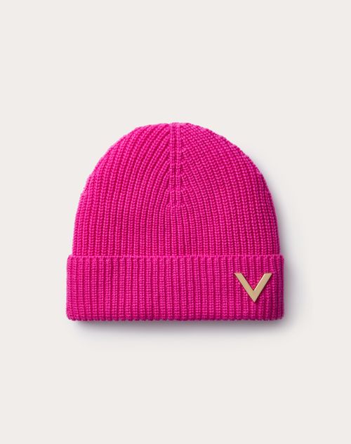 Valentino Garavani - Valentino Cashmere Beanie - Pink Pp - Woman - Woman Bags & Accessories Sale