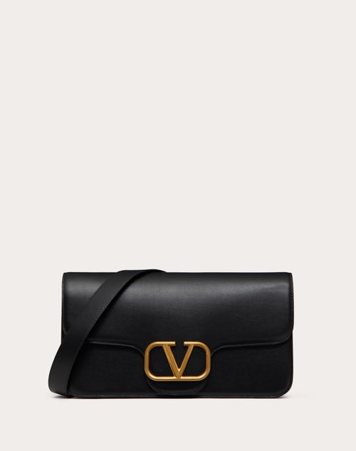Valentino Garavani - Locò Calfskin Messenger Bag - Black - Man - Shoulder Bags