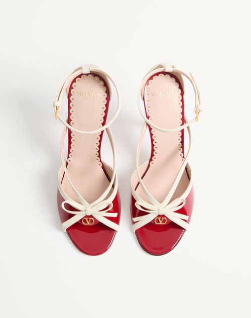 Valentino Garavani - Bepointy Sandal In Patent Leather And Kidskin 100mm - Red/ivory - Woman - Sandals