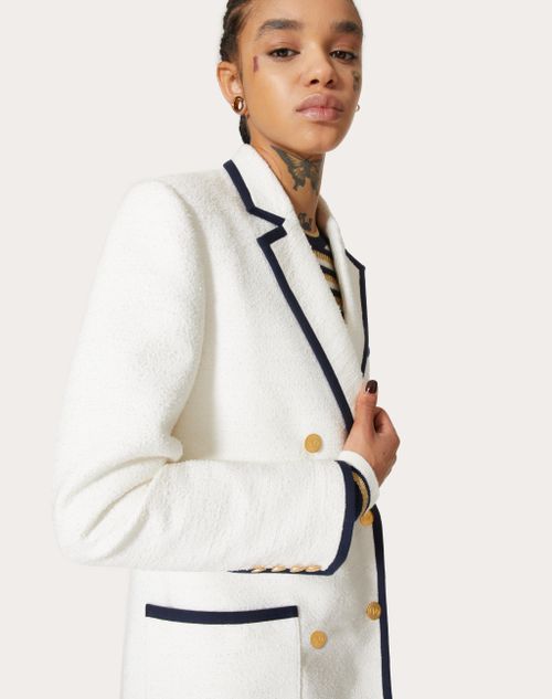 white tweed blazer