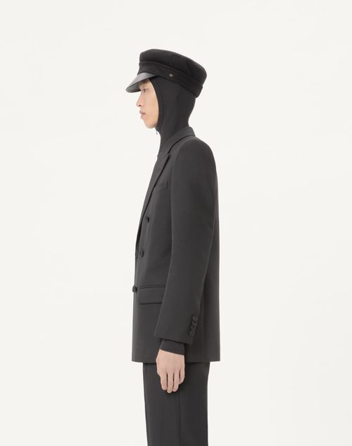 Valentino - Valentino Double-breasted Wool Gabardine Jacket - Black - Man - Coats And Blazers