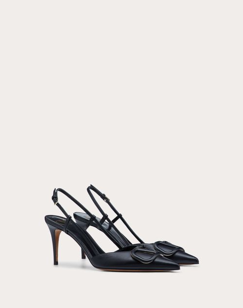 Valentino Garavani - Zapatos De Salón Destalonados Vlogo Signature De Piel De Becerro Con Tacón De 80 mm - Negro - Mujer - Calzado