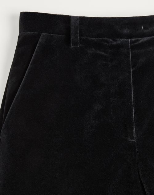 Valentino - Velvet Trousers - Black - Woman - Pants And Shorts
