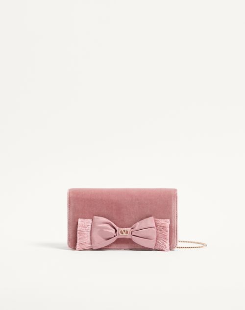 Valentino Garavani - Vlogo Signature Mini Velvet Shoulder Bag - Pink - Woman - Shelf - Vgd Accessories - Woman Accessories Sale