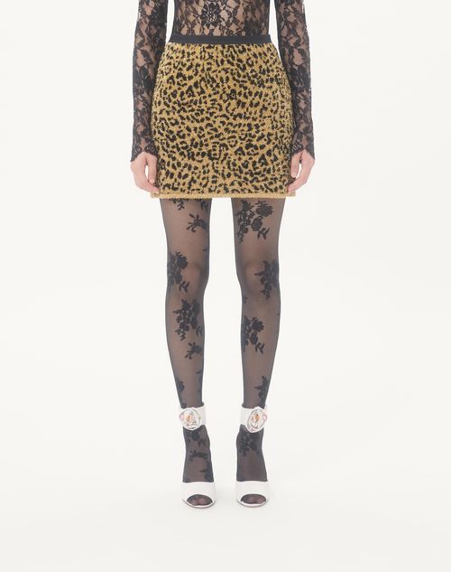 Valentino - Jacquard Animal Print Lurex Knit Skirt - Animal Print - Woman - Skirts