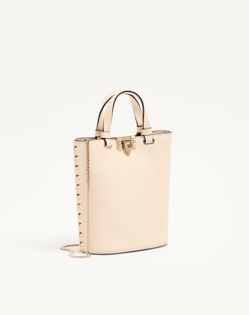 Valentino Garavani - Valentino Garavani Rockstud Mini Bag In Grainy Calfskin - Ivory - Woman - Wallets And Small Leather Goods