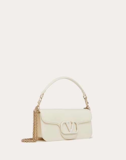 Valentino Garavani - Valentino Garavani Locò Calfskin Shoulder Bag - Ivory - Woman - Valentino Garavani Loco