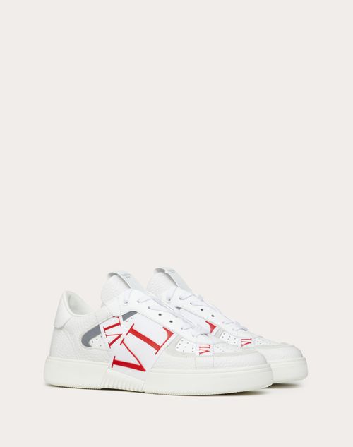 Valentino Garavani - Low-top Calfskin Vl7n Sneaker With Bands - White/pure Red - Man - Man Shoes Sale