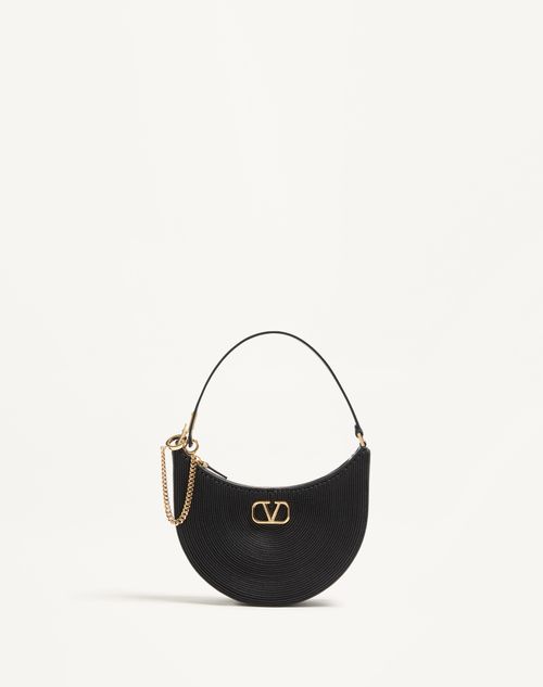 Valentino Garavani - Mini Vlogo Signature Hobo Bag In Leather - Black - Woman - Shelf - Vgd Accessories - Woman Accessories Sale