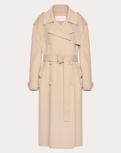 Valentino - Manteau En Cachemire Double Face - Beige - Femme - Vestes Et Manteaux