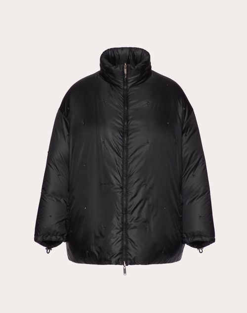 Valentino - All-over Reversible Rockstud Spike Nylon Down Jacket - Black - Man - Outerwear