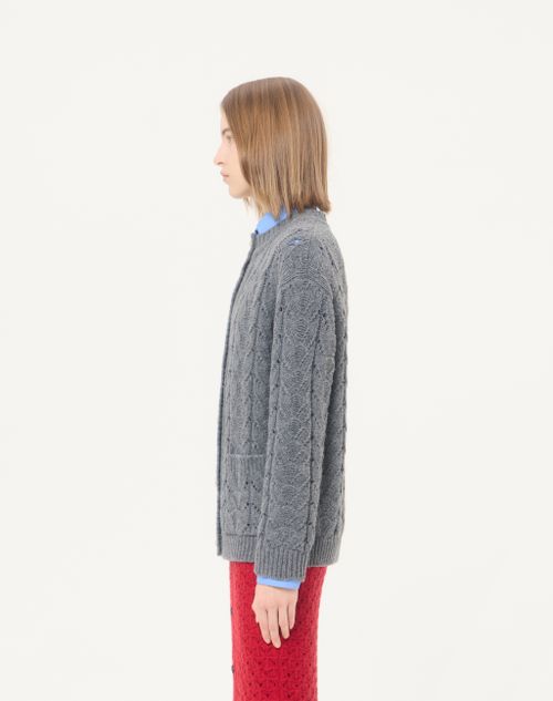 Valentino - Valentino Wool And Cashmere Cardigan - Grey - Woman - Knitwear