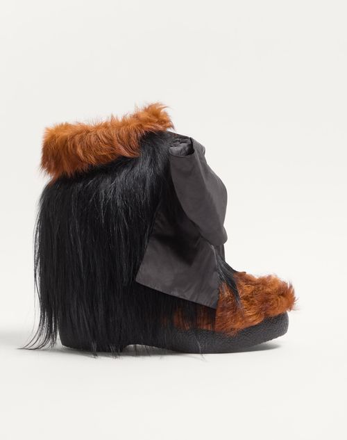 Valentino Garavani - Snowish Fur Ankle Boot - Black - Woman - Boots