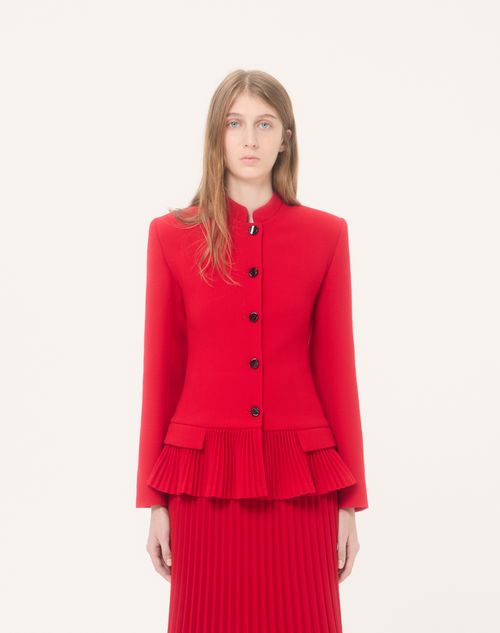 Valentino - Valentino Wool Crepe Jacket - Carmine Red - Woman - Jackets And Blazers