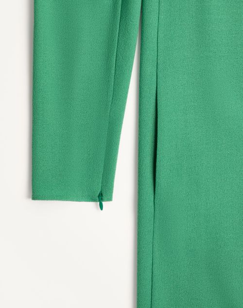Valentino - Short Dress In Crispy Light Wool - Emerald - Woman - Dresses
