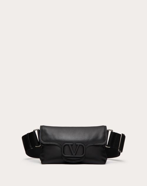 Valentino Garavani - Valentino Garavani Noir Nappa Leather Shoulder Bag - Black - Man - Shelf - M Bags - Valentino Garavani Noir