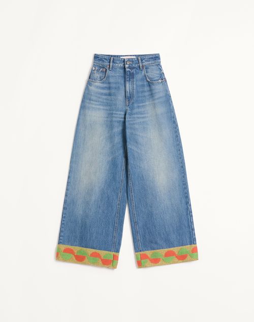 Valentino - Denim Trousers - Denim - Woman - Denim