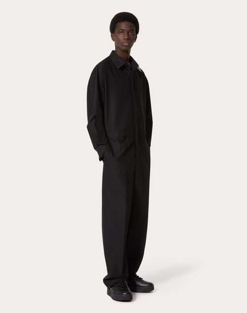 Valentino - Cotton Tracksuit - Black - Man - Outerwear