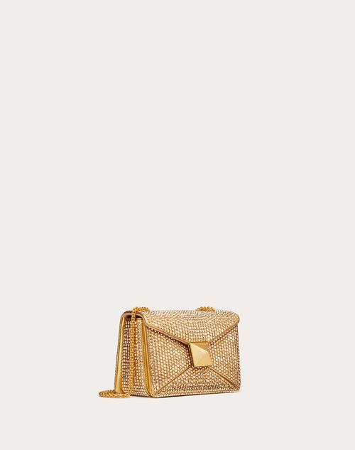 Valentino Garavani - One Stud Embroidered Bag With Chain - Antique Brass - Woman - Shelf - W Bags - One Stud