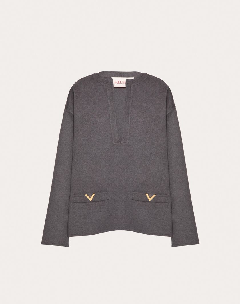 Valentino Handbags Top In Compact Drap per Donna in Grigio Scuro | Valentino IT