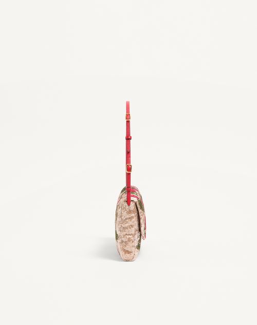 Valentino Garavani - Valentino Garavani Devain Embroidered Small Shoulder Bag - Multicolour - Woman - Shoulder Bags