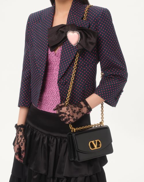 Valentino - Chiffon Top With Plusdepois Print - Absolute Rose/black - Woman - Shirts And Tops