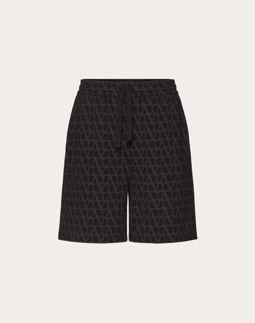 Valentino - Toile Iconographe Print Cotton Bermuda Shorts - Black - Man - Trousers And Shorts
